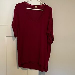 We The Free Magenta Oversized Short Sleeve Tee
